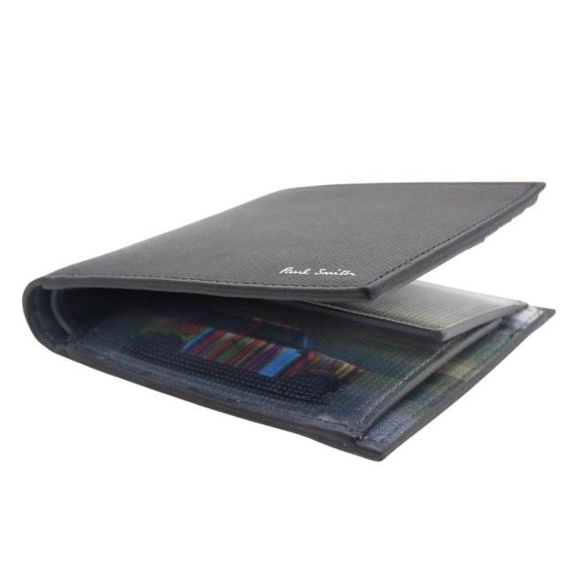 セールAW PAUL SMITH ポールスミス 財布 メンズ 二つ折り財布 小銭入れ付き M1A 4833 TGLECO ブラック_2
