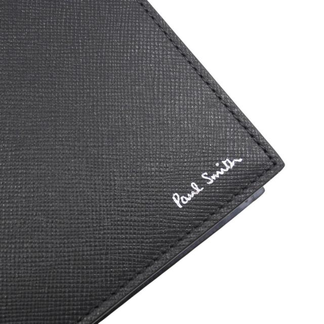 セールAW PAUL SMITH ポールスミス 財布 メンズ 二つ折り財布 小銭入れ付き M1A 4833 TGLECO ブラック_4