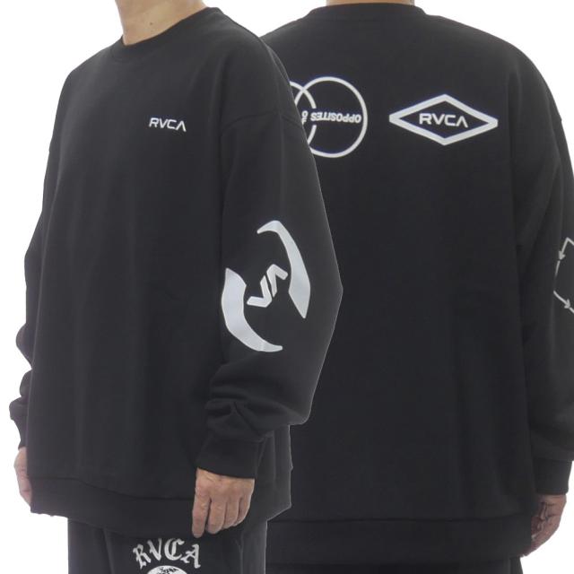セールAW RVCA ルーカ トレーナー メンズ BF042003 / STACKHOUSE CR ブラック