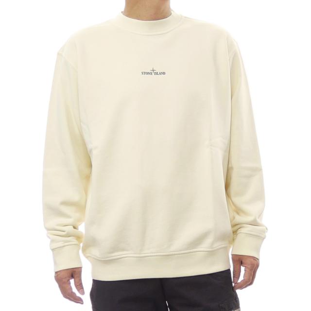 セールAW STONE ISLAND ストーンアイランド トレーナー メンズ コットン 綿100％ 6100018 アイボリー_3