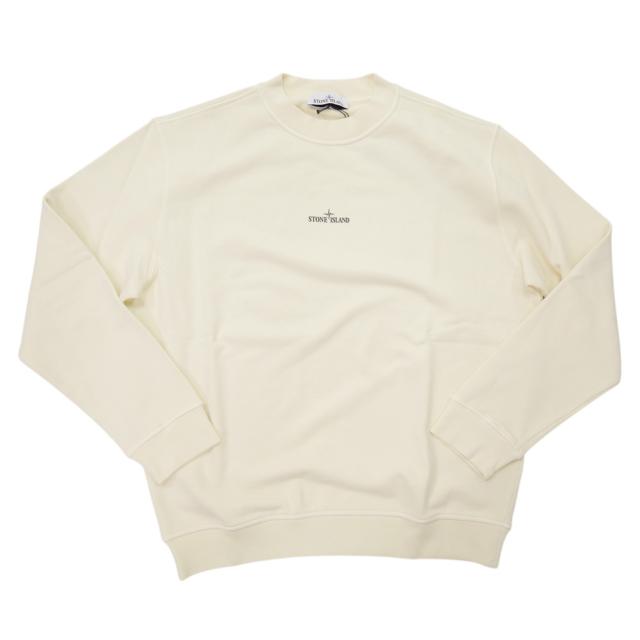 セールAW STONE ISLAND ストーンアイランド トレーナー メンズ コットン 綿100％ 6100018 アイボリー_4