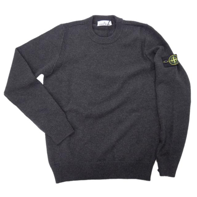 STONE  ダークグレー 長袖ニット M STONE ISLAND ストーンアイランド セーター メンズ クルーネック