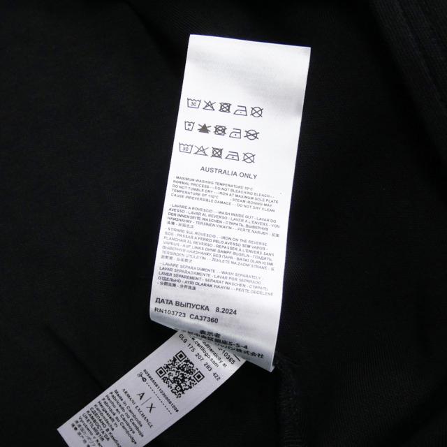 旧モデルセール！ ARMANI EXCHANGE A/X アルマーニエクスチェンジ スウェット メンズ ジップアップ コットン 綿100％ XM000311 AF103650 同色ロゴ ラインテープ ブラック_9