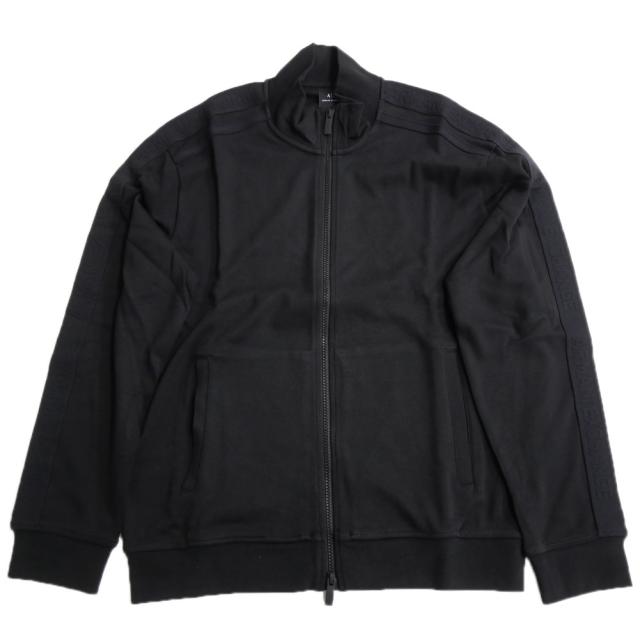 旧モデルセール！ ARMANI EXCHANGE A/X アルマーニエクスチェンジ スウェット メンズ ジップアップ コットン 綿100％ XM000311 AF103650 同色ロゴ ラインテープ ブラック_4