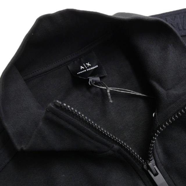 旧モデルセール！ ARMANI EXCHANGE A/X アルマーニエクスチェンジ スウェット メンズ ジップアップ コットン 綿100％ XM000311 AF103650 同色ロゴ ラインテープ ブラック_5