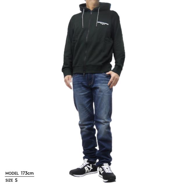 セールSS ARMANI EXCHANGE A/X アルマーニエクスチェンジ パーカー メンズ ジップアップ コットン 綿100％ XM000223 AF12656 ブラック セールSS ARMANI EXCHANGE A/X アルマーニエクスチェンジ パーカー