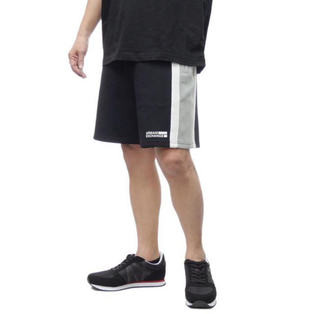 セールSS ARMANI EXCHANGE A/X アルマーニエクスチェンジ ショートパンツ メンズ ショーツ XM000521 AF13047 短パン ドローコード カジュアル スポーティ トレーニング 大きいサイズ ブラック×グレー