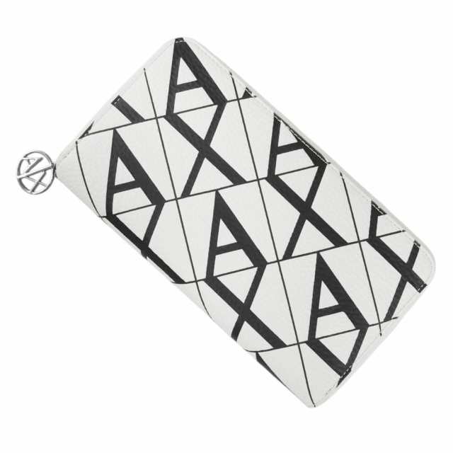 ARMANI EXCHANGE A/X アルマーニエクスチェンジ 財布 ラウンドファスナー長財布（小銭入れ付き） XW000359 AF13680 総柄 ブランド ロゴ カジュアル レディース ホワイト 2025春夏新作