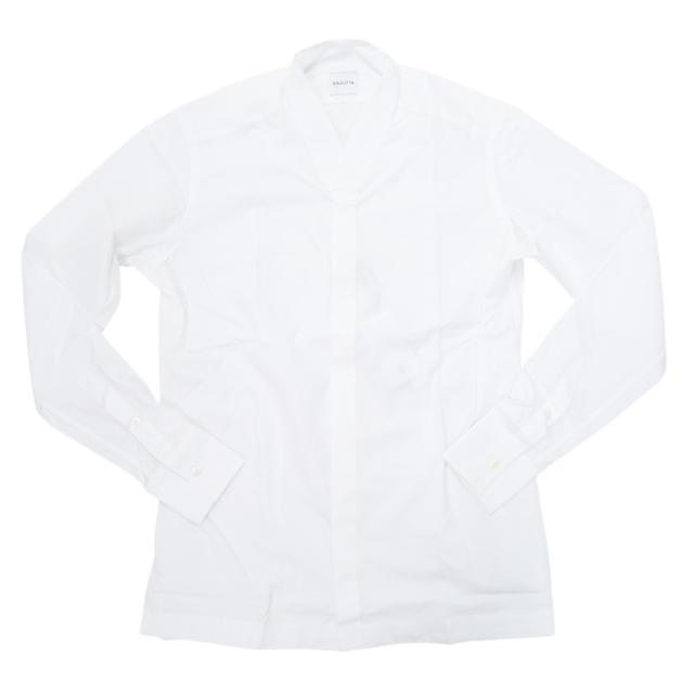 旧モデルセール！ BAGUTTA バグッタ ノーカラーシャツ メンズ コットン 綿100％ T099 / NOBU ホワイト_4
