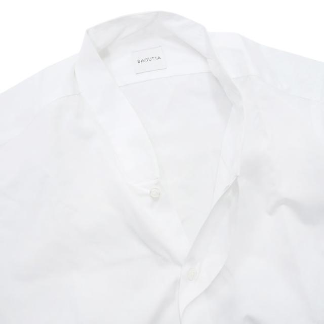 旧モデルセール！ BAGUTTA バグッタ ノーカラーシャツ メンズ コットン 綿100％ T099 / NOBU ホワイト_5