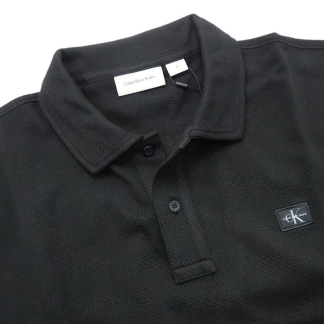 旧モデルセール！ CALVIN KLEIN JEANS カルバンクラインジーンズ ポロシャツ 半袖 メンズ 鹿の子 コットン 綿100％ J327040 ブラック_5