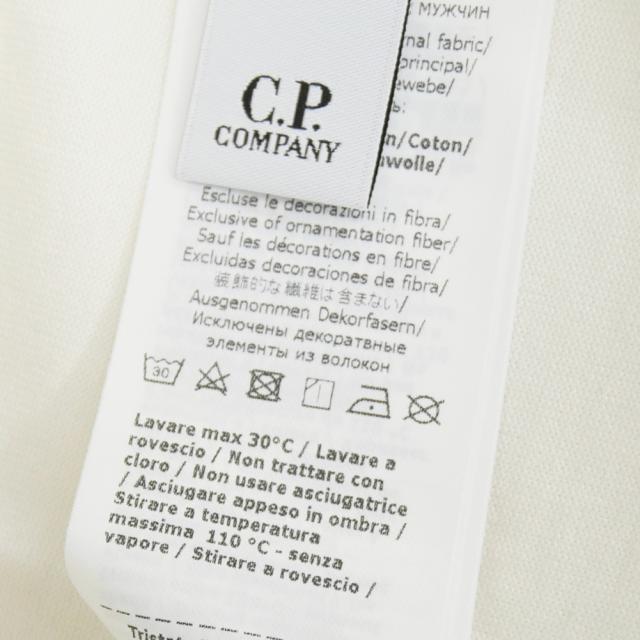 旧モデルセール！ C.P. COMPANY シーピーカンパニー Tシャツ メンズ 半袖 トップス クルーネック コットン 綿100％ 18CMTS106A 110301W オフホワイト_9