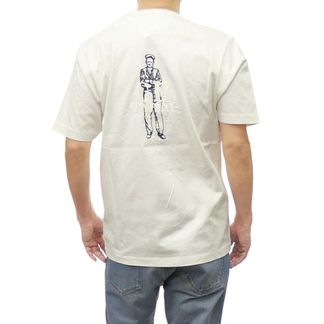 旧モデルセール！ C.P. COMPANY シーピーカンパニー Tシャツ メンズ 半袖 トップス クルーネック コットン 綿100％ 18CMTS106A 110301W オフホワイト_3
