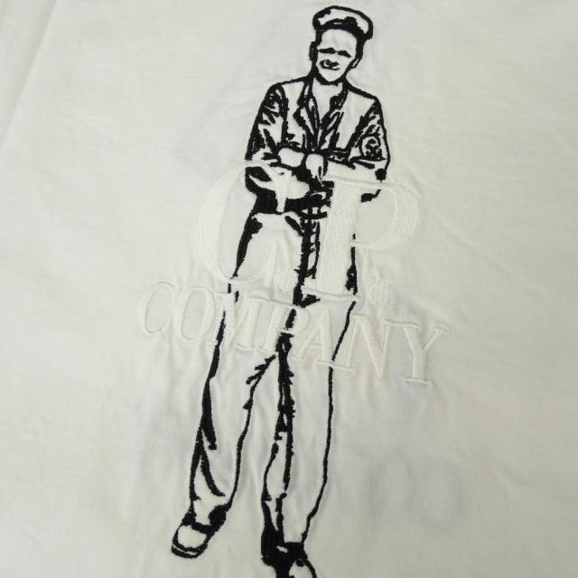旧モデルセール！ C.P. COMPANY シーピーカンパニー Tシャツ メンズ 半袖 トップス クルーネック コットン 綿100％ 18CMTS106A 110301W オフホワイト_8
