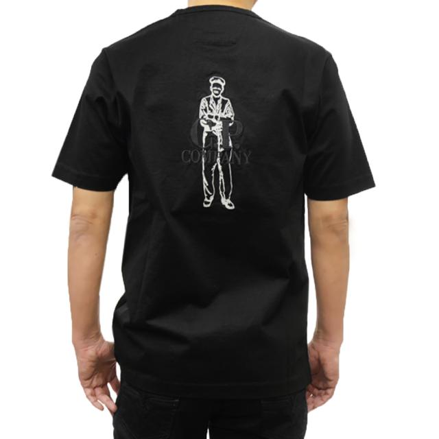 旧モデルセール！ C.P. COMPANY シーピーカンパニー Tシャツ メンズ 半袖 トップス クルーネック コットン 綿100％/18CMTS106A 110301W ブラック_3