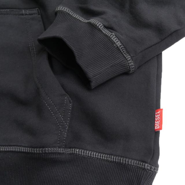 旧モデルセール！ DIESEL ディーゼル パーカー メンズ プルオーバー コットン 綿100％ A16429 0LJBT / S-BOXT-HOOD-R9 ブラック_7