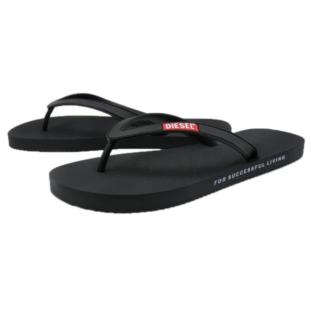 【○％OFF！】DIESEL ディーゼル メンズトングサンダル  Y03601 PR205 / SA-RIO ブラック 2025春夏新作の通販はビーチサンダル