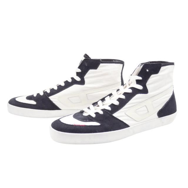 セールSS DIESEL ディーゼル メンズ スニーカー 靴 シューズ ハイカット Y03488 P8119 / S-LEROJI D-1 MID ホワイト×ブラック