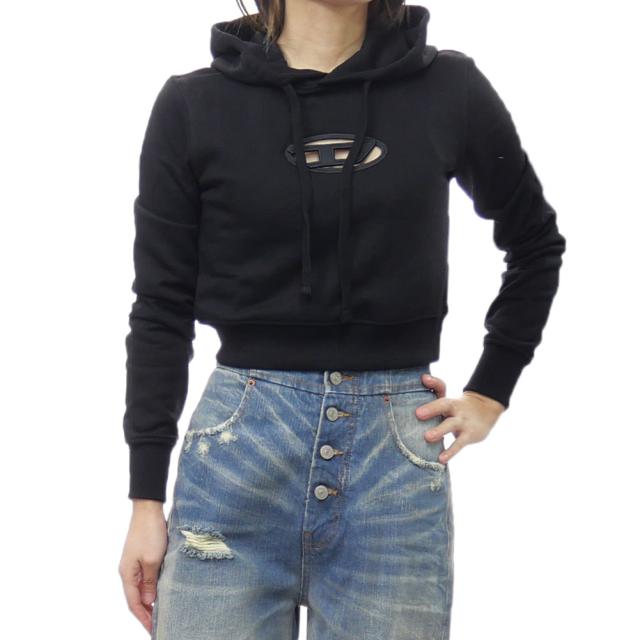 セールSS DIESEL ディーゼル パーカー レディース プルオーバー A15714 0GRAC / F-SLIMMY-HOOD-OD ブラック 定番人気商品