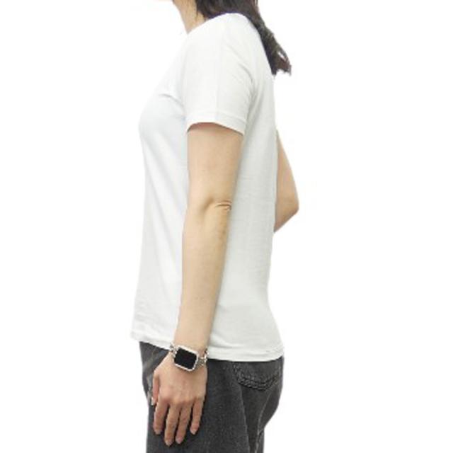 旧モデルセール！ EMPORIO ARMANI エンポリオアルマーニ EA7 Tシャツ レディース トップス 半袖 ラウンドネック 7W000183 AF10373 ブランド スパンコール ロゴ グラデーション カジュアル スポーティ ジム ホワイト_2
