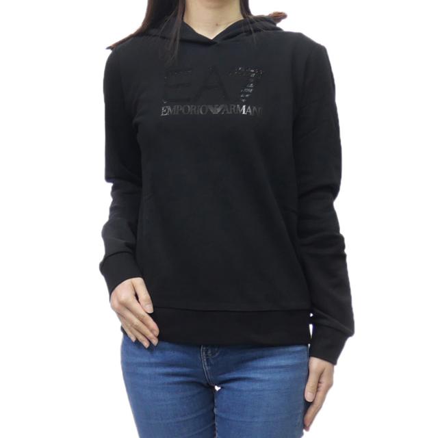 セールSS EMPORIO ARMANI エンポリオアルマーニ EA7 パーカー レディース プルオーバー 7W000095 AF12473 ブラック