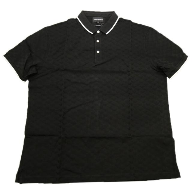 セールSS EMPORIO ARMANI エンポリオアルマーニ ポロシャツ 半袖 メンズ コットン 綿100％ 8N1FP0 1JHWZ ブラック
