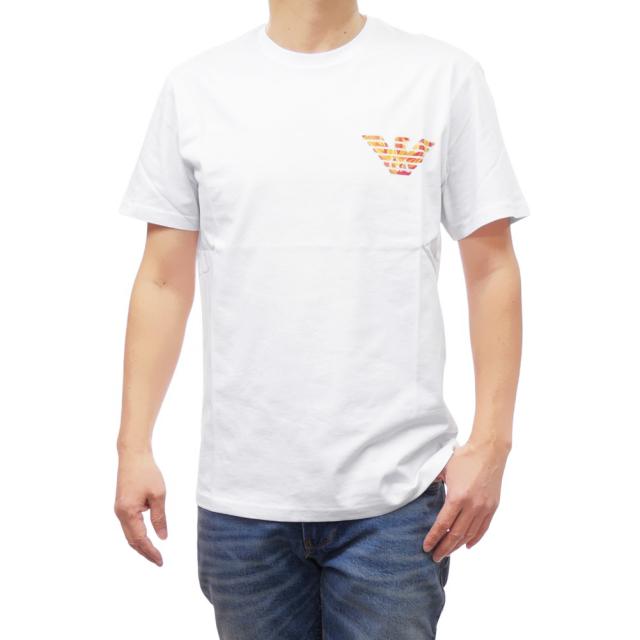 セールSS EMPORIO ARMANI UNDERWEAR エンポリオアルマーニ アンダーウェア Tシャツ メンズ 半袖 クルーネック コットン 綿100％ ビーチウェア 000574 AF12349 ホワイト