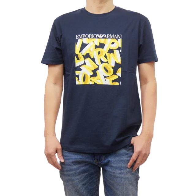 セールSS EMPORIO ARMANI UNDERWEAR エンポリオアルマーニ アンダーウェア Tシャツ メンズ 半袖 クルーネック コットン 綿100％ ビーチウェア EM000574 AF12349 ネイビー