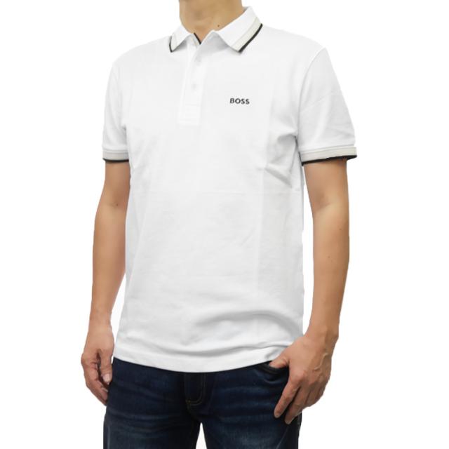 セールSS HUGO BOSS ヒューゴボス ポロシャツ 半袖 メンズ 鹿の子 コットン 綿100％ 50469055 10241663 / paddy ホワイト