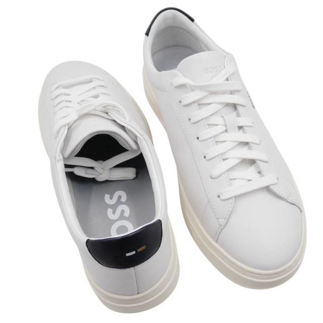 旧モデルセール！ HUGO BOSS ヒューゴボス メンズ スニーカー 靴 シューズ ローカット レザー 50536480 10214620 Kieran Tenn bu ホワイト