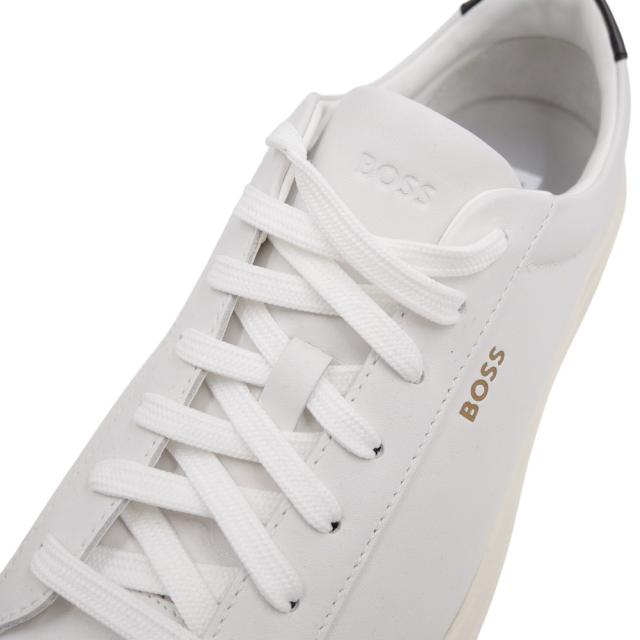 旧モデルセール！ HUGO BOSS ヒューゴボス メンズ スニーカー 靴 シューズ ローカット レザー 50536480 10214620 Kieran Tenn bu ホワイト