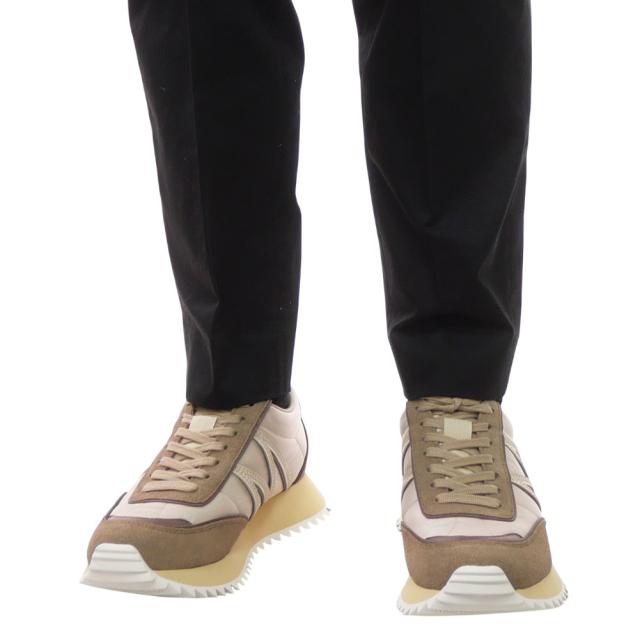 旧モデルセール！ MONCLER モンクレール メンズ スニーカー 靴 シューズ ローカット 4M00210 M4156 / PACEY ベージュ×ライトブラウン_2