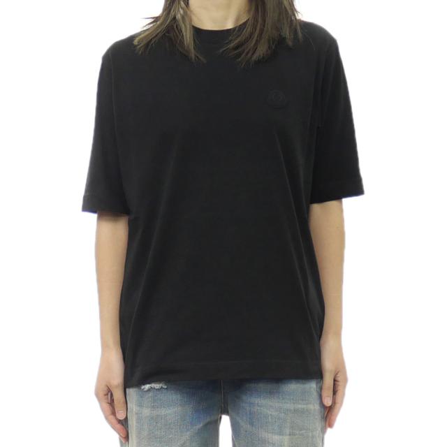 セールSS MONCLER モンクレール Tシャツ レディース 半袖 クルーネック コットン 綿100％ 8C00005 89A17 ブラック