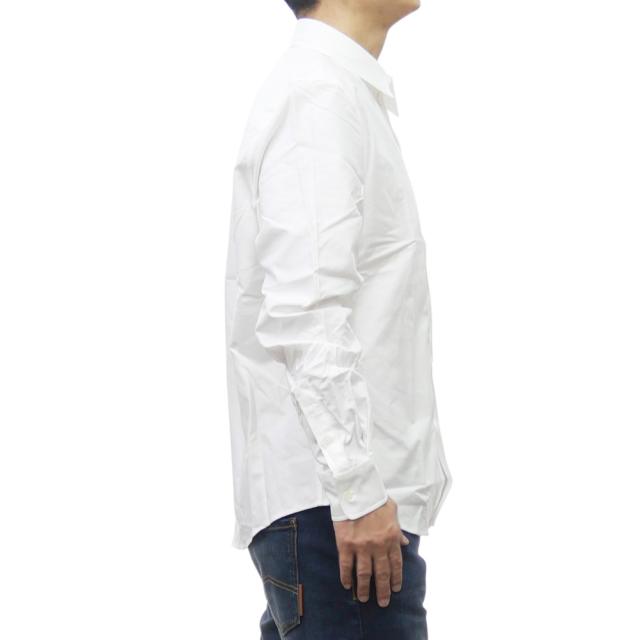 旧モデルセール！ MAISON KITSUNE メゾンキツネ ドレスシャツ メンズ コットン 綿100％ 長袖 MM00408 WC5012 FOX HEAD EMBROIDERY CASUAL SHIRT 無地 ワンポイント ブランド ロゴ 刺繍 カジュアル きれいめ シャツ 上品 ビジネス ホワイト_2