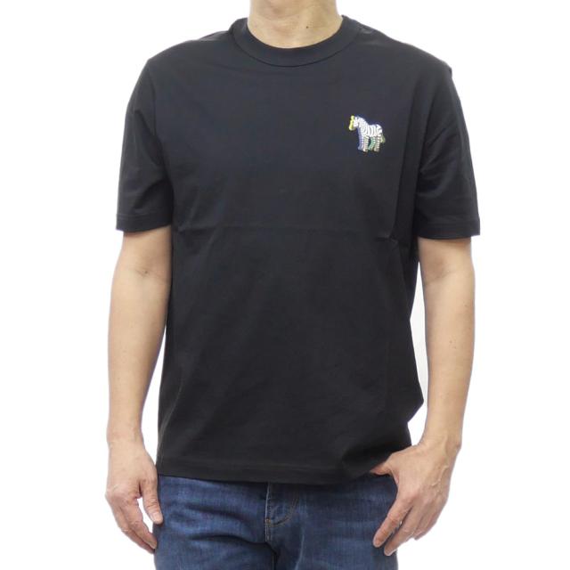 セールSS PS PAUL SMITH ポールスミス Tシャツ メンズ 半袖 クルーネック コットン 綿100％ M2R 220X PP4702 無地 ワンポイント ロゴ ブランド 大きいサイズ ブラック