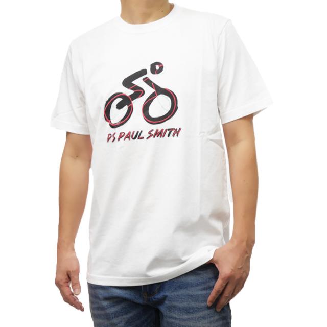セールSS PS PAUL SMITH ポールスミス Tシャツ メンズ 半袖 クルーネック コットン 綿100％ M2R 011R PP4960 ブランド ロゴ プリント カジュアル スポーティ 大きいサイズ ホワイト