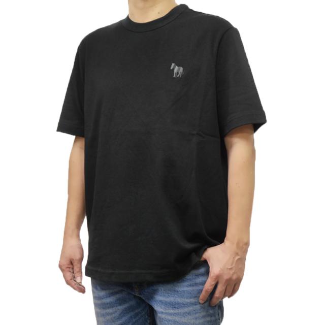 セールSS PS PAUL SMITH ポールスミス Tシャツ メンズ 半袖 クルーネック コットン 綿100％ M2R 204ZE PP5111 無地 ワンポイント ブランド ロゴ 刺繍 カジュアル スポーティ ブラック