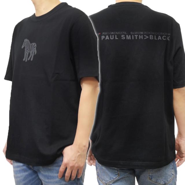セールSS PS PAUL SMITH ポールスミス Tシャツ メンズ 半袖 クルーネック コットン 綿100％ M2R 204Z PP5126 ブランドロゴ バックプリント カジュアル シック 大きいサイズ ブラック