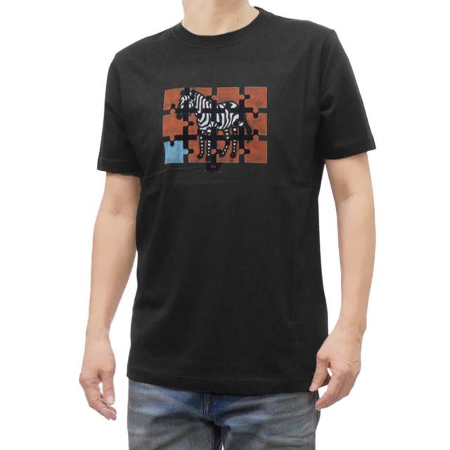 セールSS PS PAUL SMITH ポールスミス Tシャツ メンズ 半袖 クルーネック コットン 綿100％ M2R 011R PP5079 ブランド ロゴ パズル カジュアル スポーティ 大きいサイズ ブラック