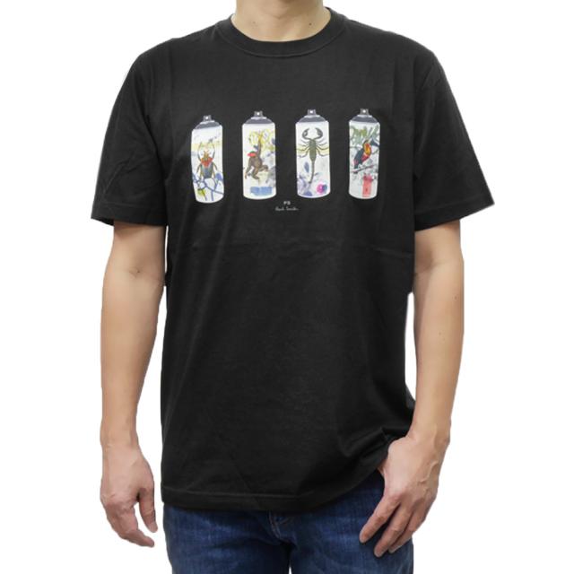 セールSS PS PAUL SMITH ポールスミス Tシャツ メンズ 半袖 クルーネック コットン 綿100％ M2R 011R PP5080 プリント ブランド ロゴ 大きいサイズ ブラック