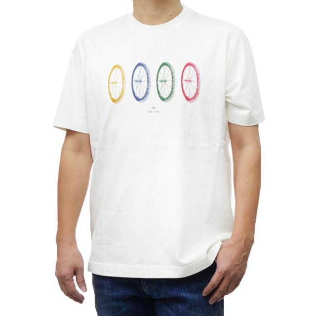 セールSS PS PAUL SMITH ポールスミス Tシャツ メンズ 半袖 クルーネック コットン 綿100％ M2R 965X PP5015 ブランド ロゴ プリント ホワイト