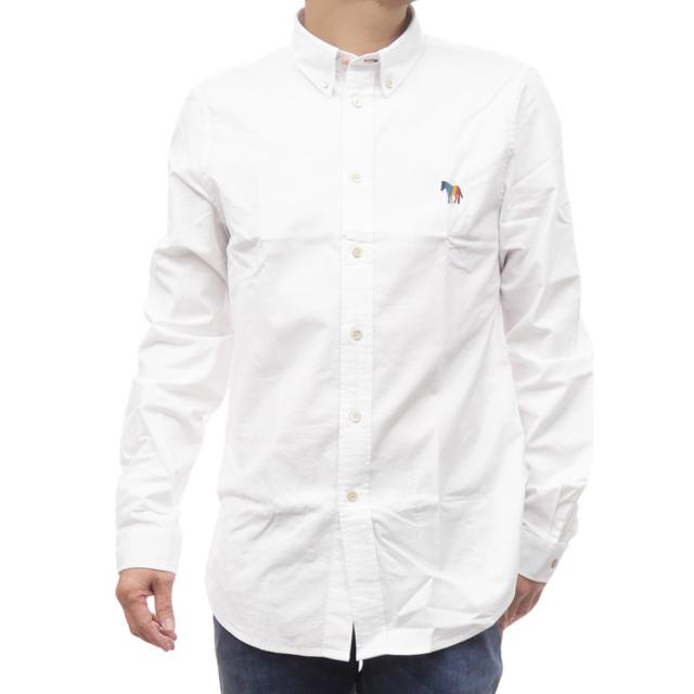 セールSS PAUL SMITH ポールスミス テーラードシャツ メンズ コットン 綿100％ 長袖 M2R 599R P21846 Yシャツ ビジネス ブランド 刺繍 無地 ワンポイント 大きいサイズ ホワイト