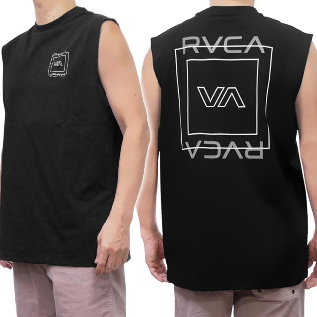 セールSS RVCA ルーカ Tシャツ メンズ ノースリーブ BF041879 ILL RVCA SQUARE SFTT タンクトップ ブランド ロゴ バックプリント カジュアル スポーティ トレーニング ジム 海 ブラック 敬老の日 プレゼント ギフト