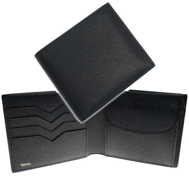 VALEXTRA ヴァレクストラ 財布 メンズ 二つ折り財布（小銭入れ付き） SGNL0023028LRDWF99 ブラック 定番人気商品