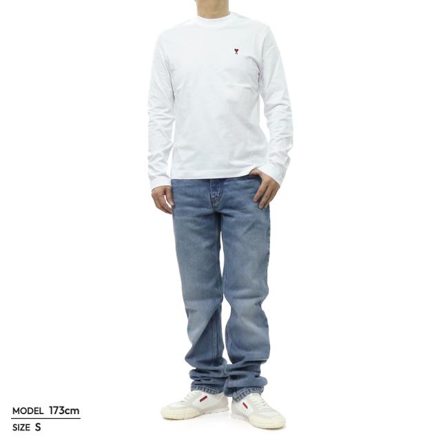 AMI PARIS アミパリス Tシャツ メンズ クルーネックロングTシャツ ロンT 長袖 トップス 綿100％ BFUTS235.724 ホワイト 2026春夏新作_1
