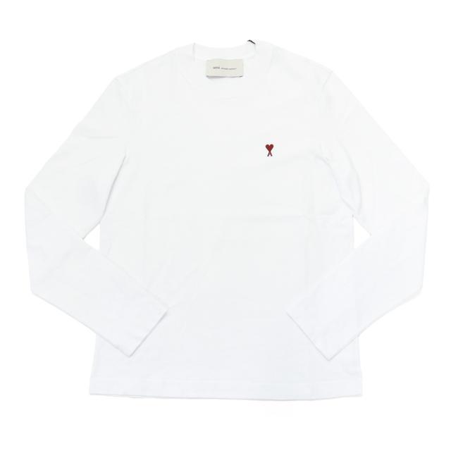 AMI PARIS アミパリス Tシャツ メンズ クルーネックロングTシャツ ロンT 長袖 トップス 綿100％ BFUTS235.724 ホワイト 2026春夏新作_4