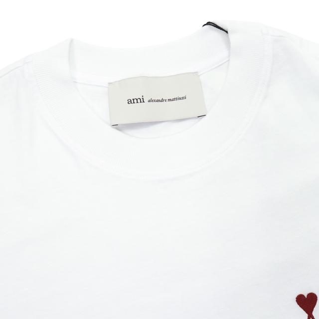 AMI PARIS アミパリス Tシャツ メンズ クルーネックロングTシャツ ロンT 長袖 トップス 綿100％ BFUTS235.724 ホワイト 2026春夏新作_5