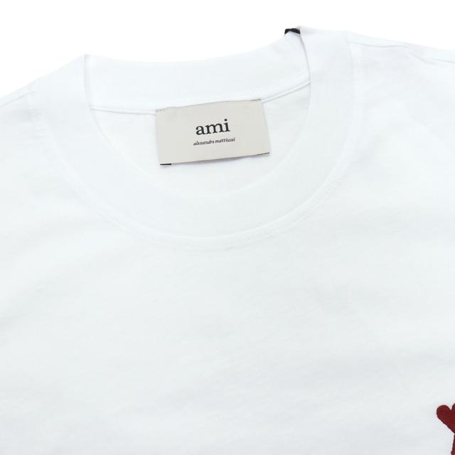 AMI PARIS アミパリス Tシャツ レディース トップス クルーネックTシャツ 半袖 綿100％ BFUTS035.724 ホワイト 定番人気商品_5