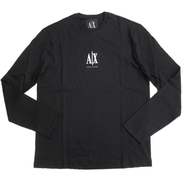 ARMANI EXCHANGE A/X アルマーニエクスチェンジ Tシャツ メンズ クルーネック ロングTシャツ ロンT 長袖 トップス 綿100％ XM000364 AF12308 ブラック 定番人気商品_4