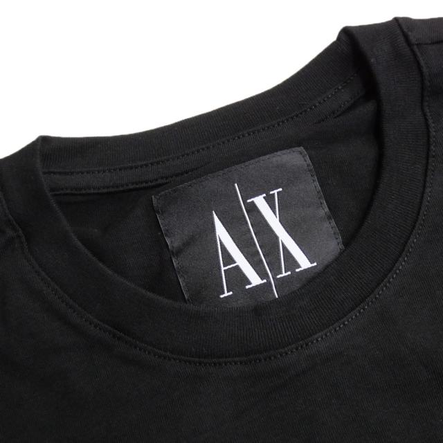 ARMANI EXCHANGE A/X アルマーニエクスチェンジ Tシャツ メンズ クルーネック ロングTシャツ ロンT 長袖 トップス 綿100％ XM000364 AF12308 ブラック 定番人気商品_5